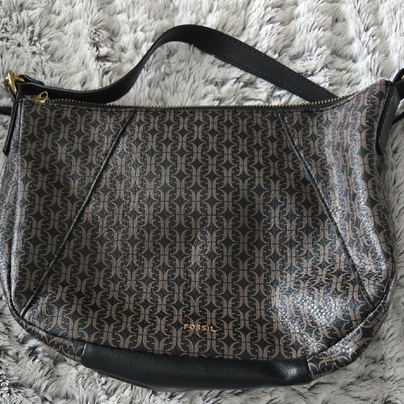 Fossil Brown and Black Patterned Shoulder Bag - Picture 2 of 3